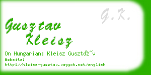 gusztav kleisz business card